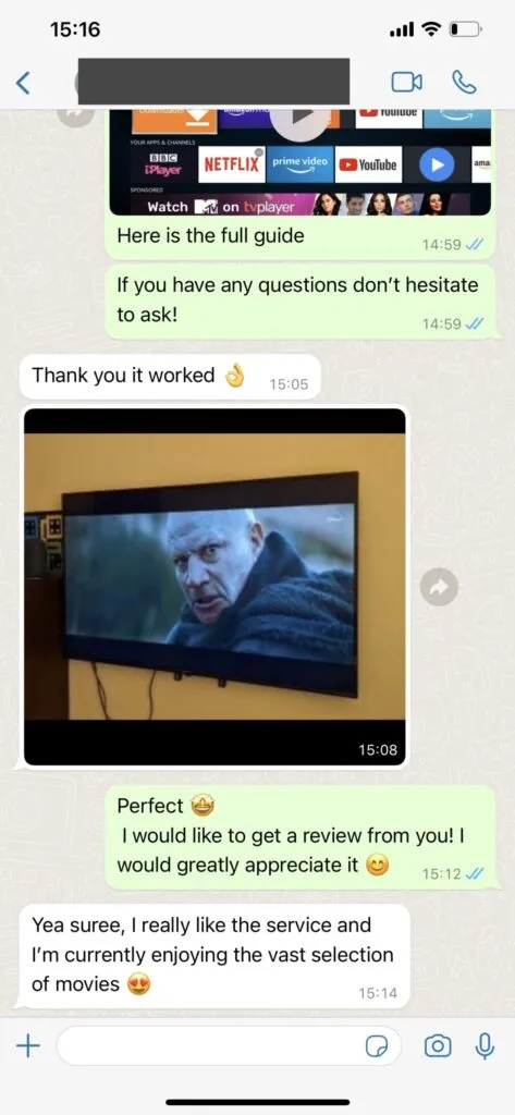 NViewX Fast Activation WhatsApp Chat Screenshot